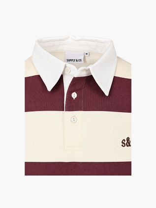 Supply & Co Polo Longsleeve Stribe Bordeaux
