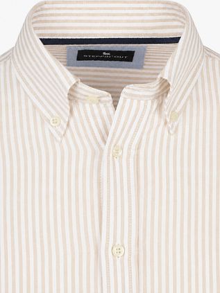 Steppin' Out Hemd Linen Cotton Streifen Sand