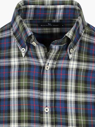 Suitable Hemd Flanel Checks Grün Blau