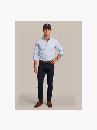 Steppin' Out Button-Down Twill Shirt Light Blue
