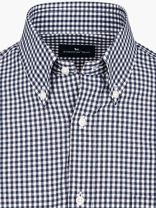 Steppin' Out Chemise A Carreaux Vichy Marine