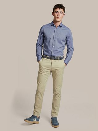 Steppin' Out Skjorte Oxford Melange Blå