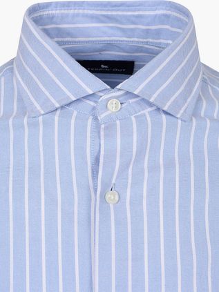 Steppin' Out Overhemd Oxford Streep Lichtblauw