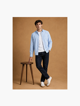 King Essentials The Tommy Hemd Hellblau