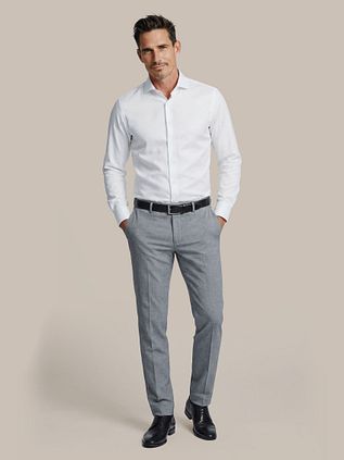 Suitable Chemise Manches Extra Longues Twill Blanche