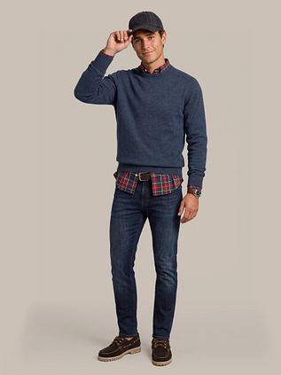 Steppin' Out Trøje i Lammeuld Middelblå