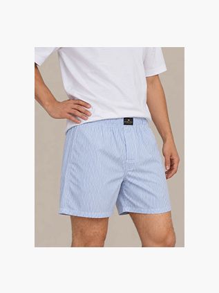 Bokserki Steppin' Out z popeliny w jasnoniebieskie paski