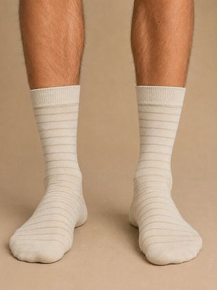 Suitable Chaussettes Lot de 3 Impression Ecru