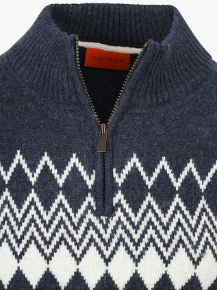 Suitable Avery Nordic Half Zip Pullover Wool Blend Navy