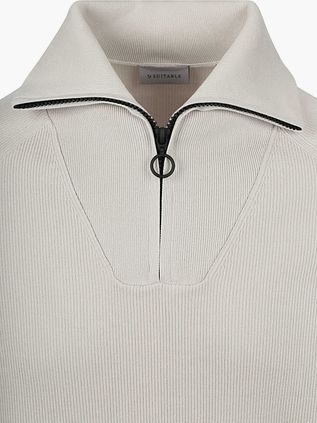 Suitable Half Zip Pullover Tias Cooldry Knit Greige