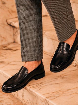 Suitable Penny Loafers En Cuir Noir