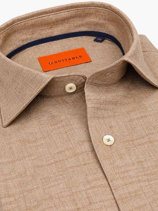 Suitable Skjorte Melange Camel