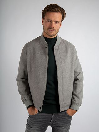 Suitable bomber in flanella grigio