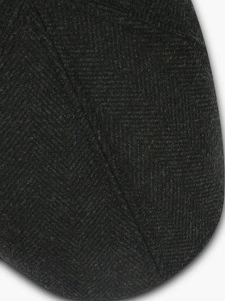 Suitable Flat Cap Wool Herringbone Dark Green