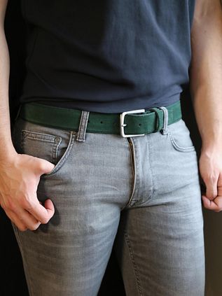 Suitable Ceinture Daim Vert Foncé