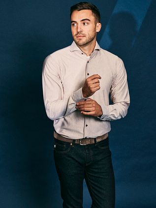 Suitable Chemise Herringbone Sand