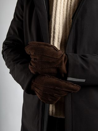 Suitable Gants Suede Marron Foncé