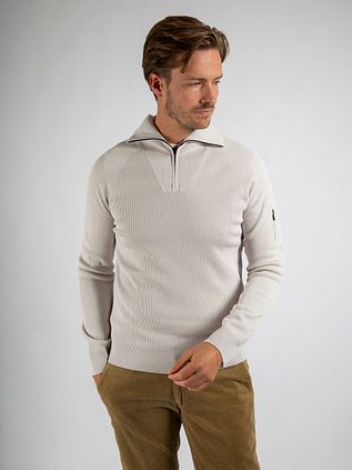 Suitable Maglione Half Zip Tias in maglia Cooldry Greige