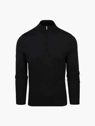 Suitable Merino Halv lynlås Trøje Sort