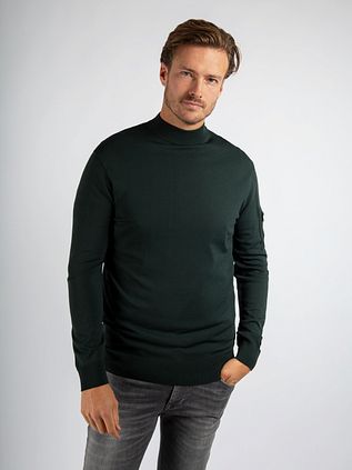 Suitable Pullover Cooldry Knit Turtleneck Green