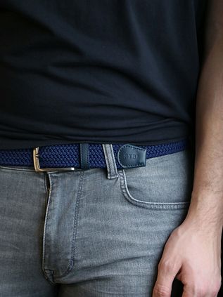 Suitable Geweven Riem Navy