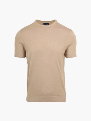Suitable strik T-shirt i beige