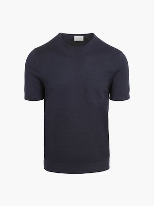 Suitable Strikket T-shirt Lomme Kompakt Mørkeblå