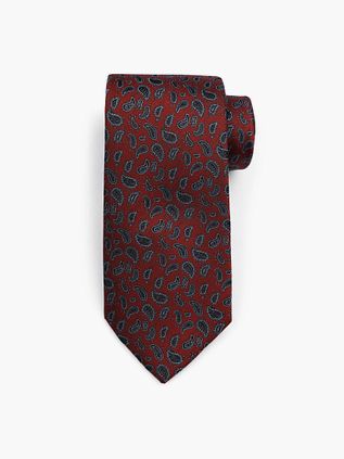 Suitable Stropdas Zijde Paisley Bordeaux
