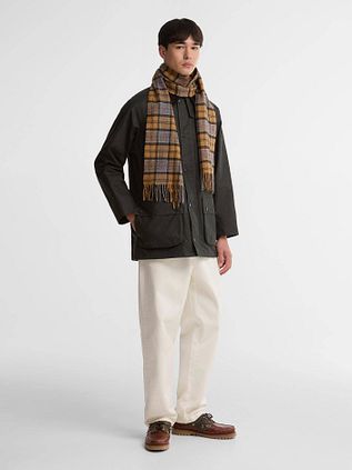 BarbourScarfs Tartan Lambswool Light Brown