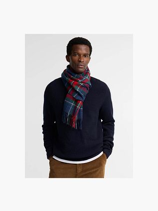 BarbourScarfs Tartan Wool Cashmere Navy