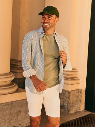 Suitable Chemise Twill Extra Long Sleeves Rayures Vert