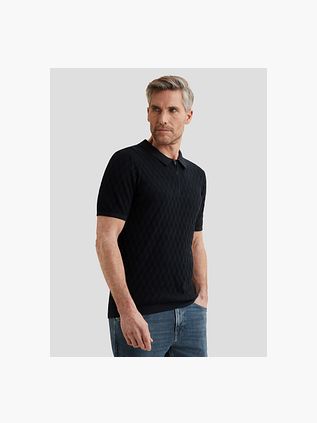 Vanguard Knitted Poloshirt Half-Zip Navy