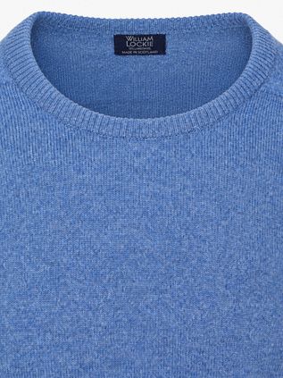 William Lockie Pullover Lammwolle Jeans Blau
