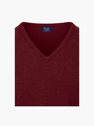 William Lockie V-Neck Lambswool Bordeaux