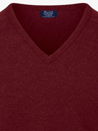 William Lockie V-Neck Lambswool Bordeaux