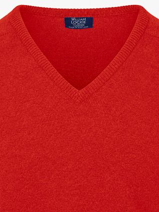 William Lockie V-Neck Lambswool Dubonnet