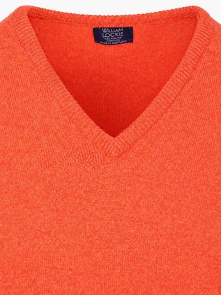 William Lockie V-Neck Lambswool Inferno