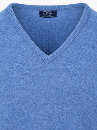William Lockie V-Neck Lambswool Jeans Blue