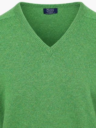 William Lockie V-Neck Lambswool Watercress
