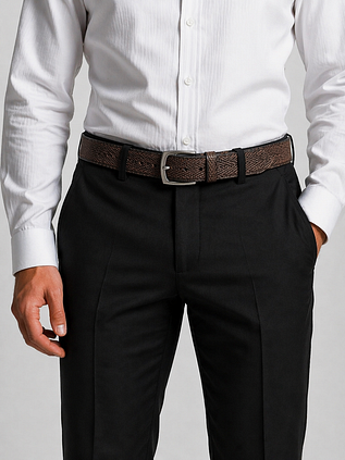 Suitable Riem Structuur Leer Bruin