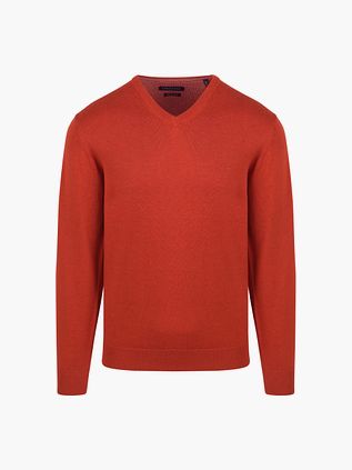 CASAMODA Pull Col-V Orange Coupe Régulière