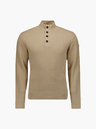 No Excess Maglione con collo mock beige