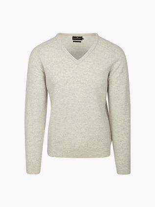 Steppin' Out Maglione con scollo a V in lana d’agnello greige