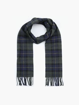 Barbour szal Tartan z jagnięcej wełny, klasyczny ciemnozielony