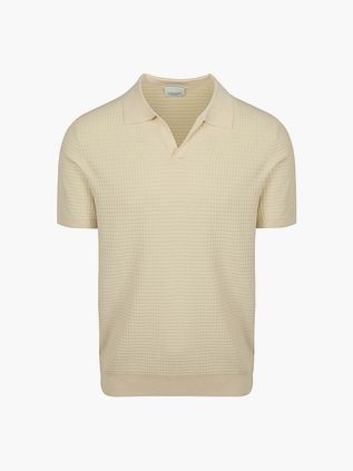 Koszulka polo Profuomo Riva Structure w kolorze ecru