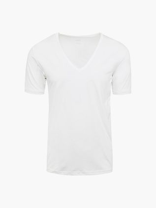 Mey Dry Cotton T-Shirt z dekoltem w serek Biały