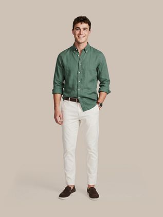 Steppin' Out Shirt Linen Cotton Dark Green