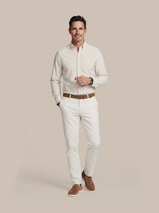 Steppin' Out Shirt Linen Cotton Stripe Sand