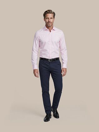 Suitable Overhemd Extra Lange Mouwen Twill Roze