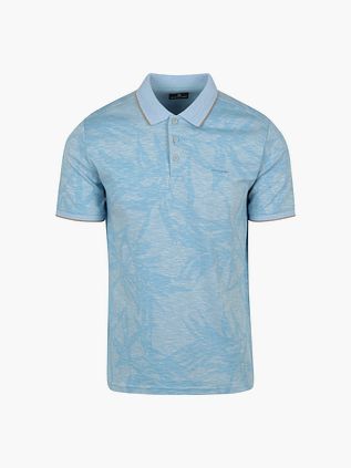 State of Art Poloshirt Faded Leaf Hellblau